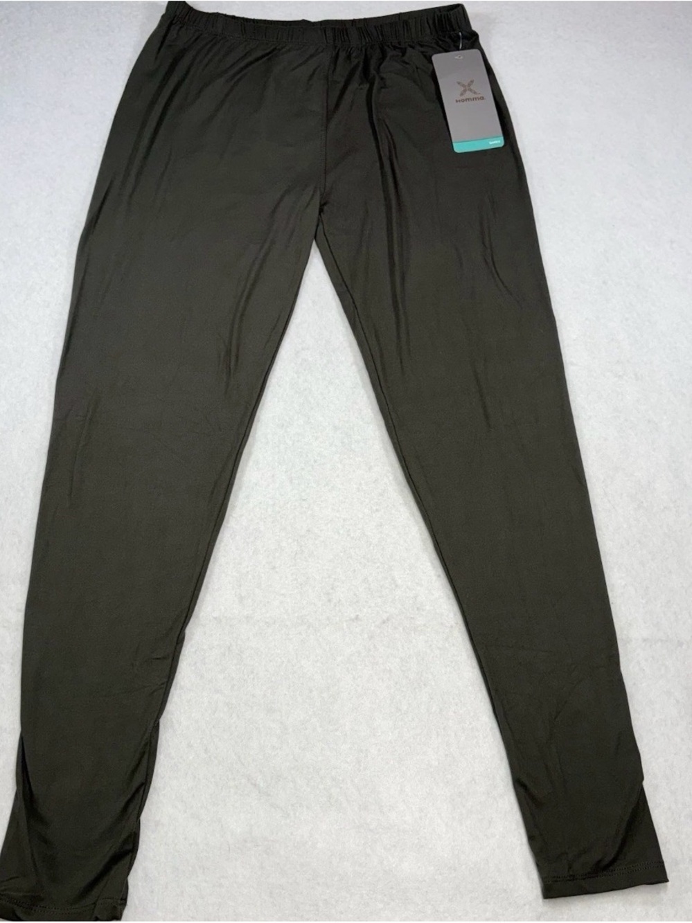 Homma Women's Olive Green Leggings with Elastic Waistband
